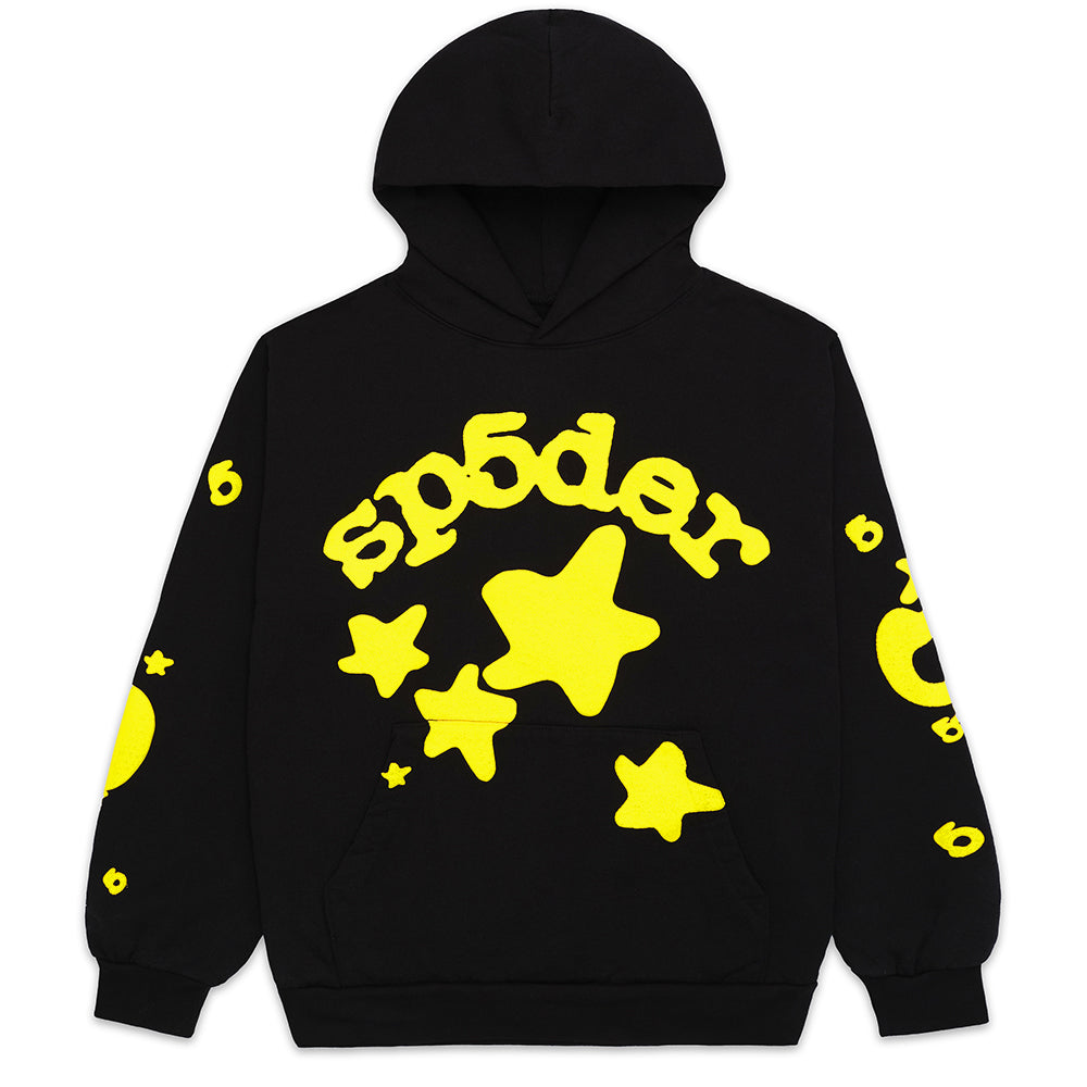 Star Print Hoodie | Black Print Hoodie | Sp5der