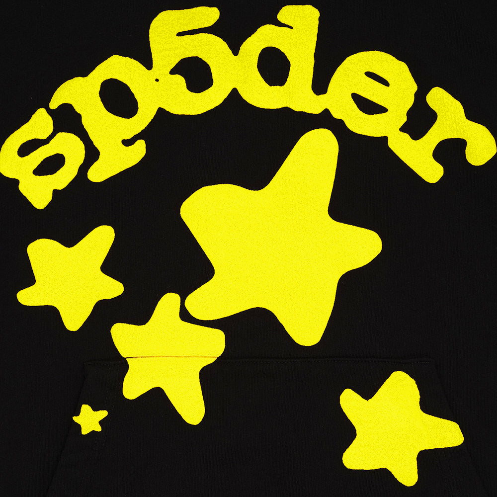 Star Print Hoodie | Black Print Hoodie | Sp5der
