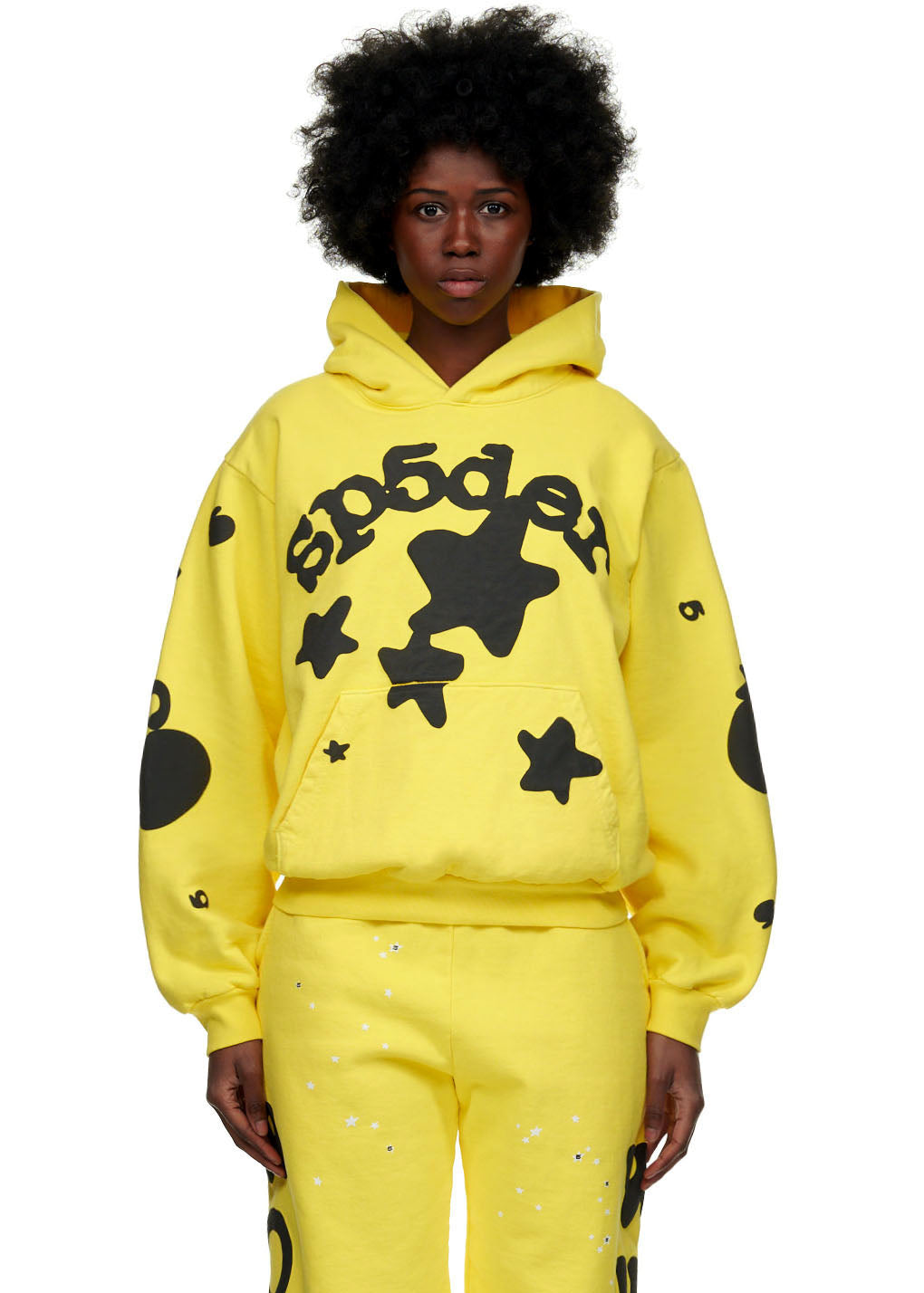 Oversized Fleece Hoodie | Yellow Fleece Hoodie | Sp5der