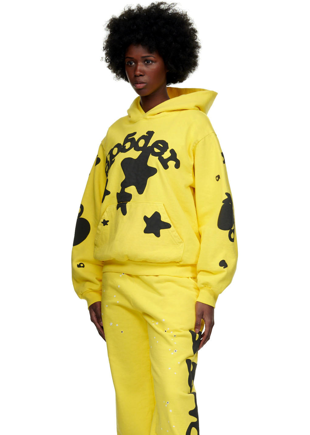 Oversized Fleece Hoodie | Yellow Fleece Hoodie | Sp5der