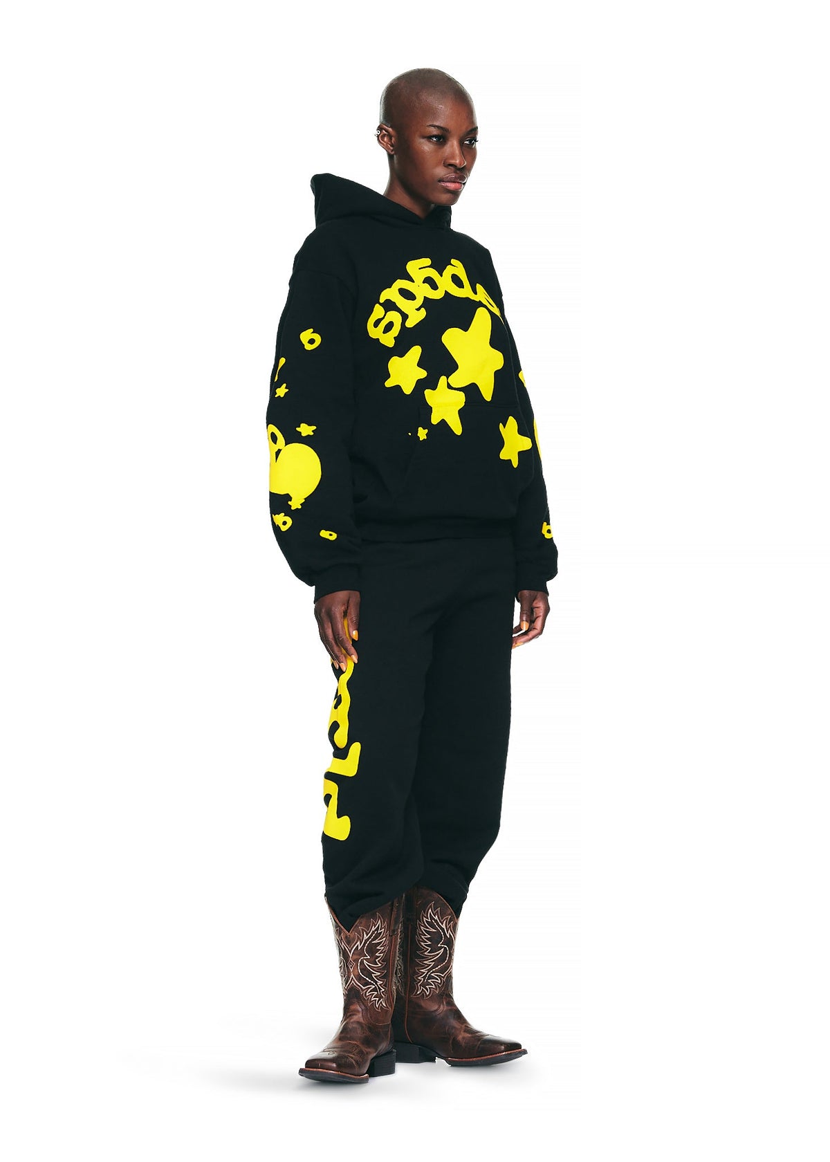 Star Print Hoodie | Black Print Hoodie | Sp5der