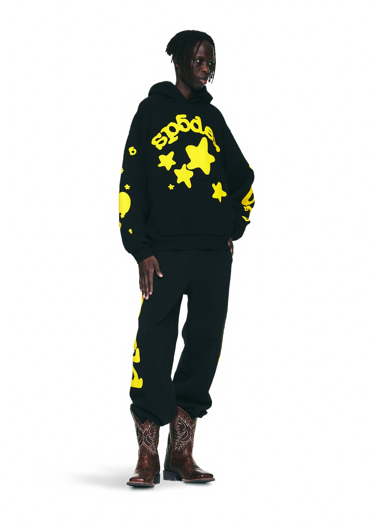 Star Print Hoodie | Black Print Hoodie | Sp5der