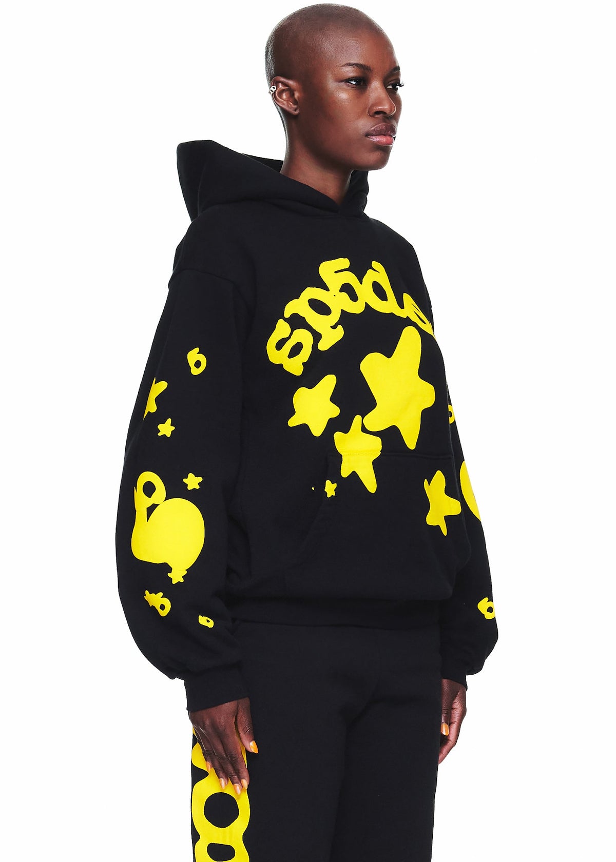 Star Print Hoodie | Black Print Hoodie | Sp5der