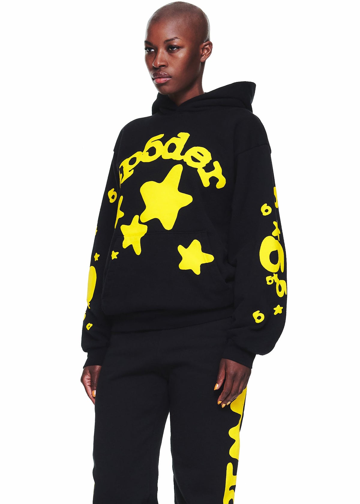 Star Print Hoodie | Black Print Hoodie | Sp5der