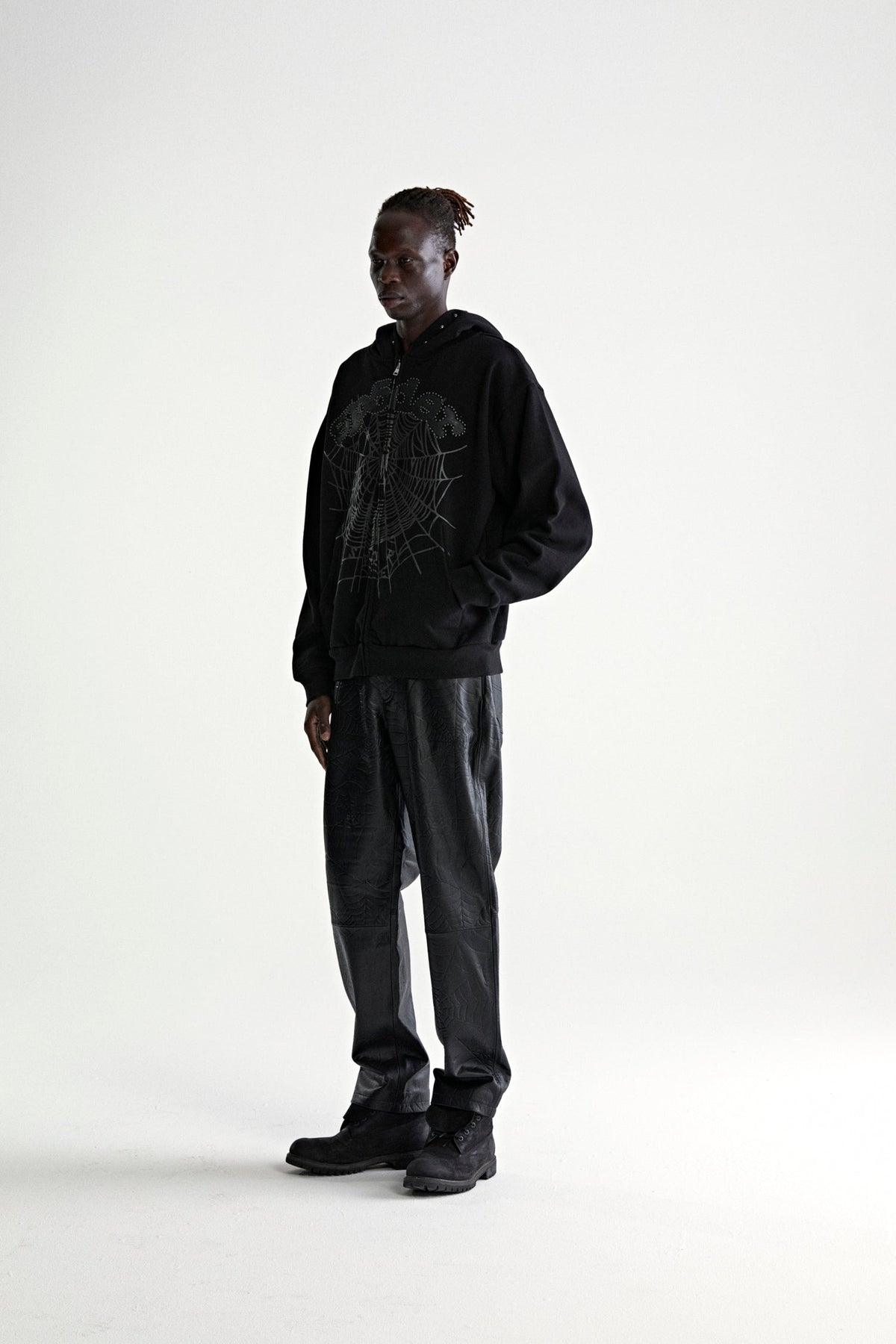 OG WEB STUDDED ZIP HOODIE