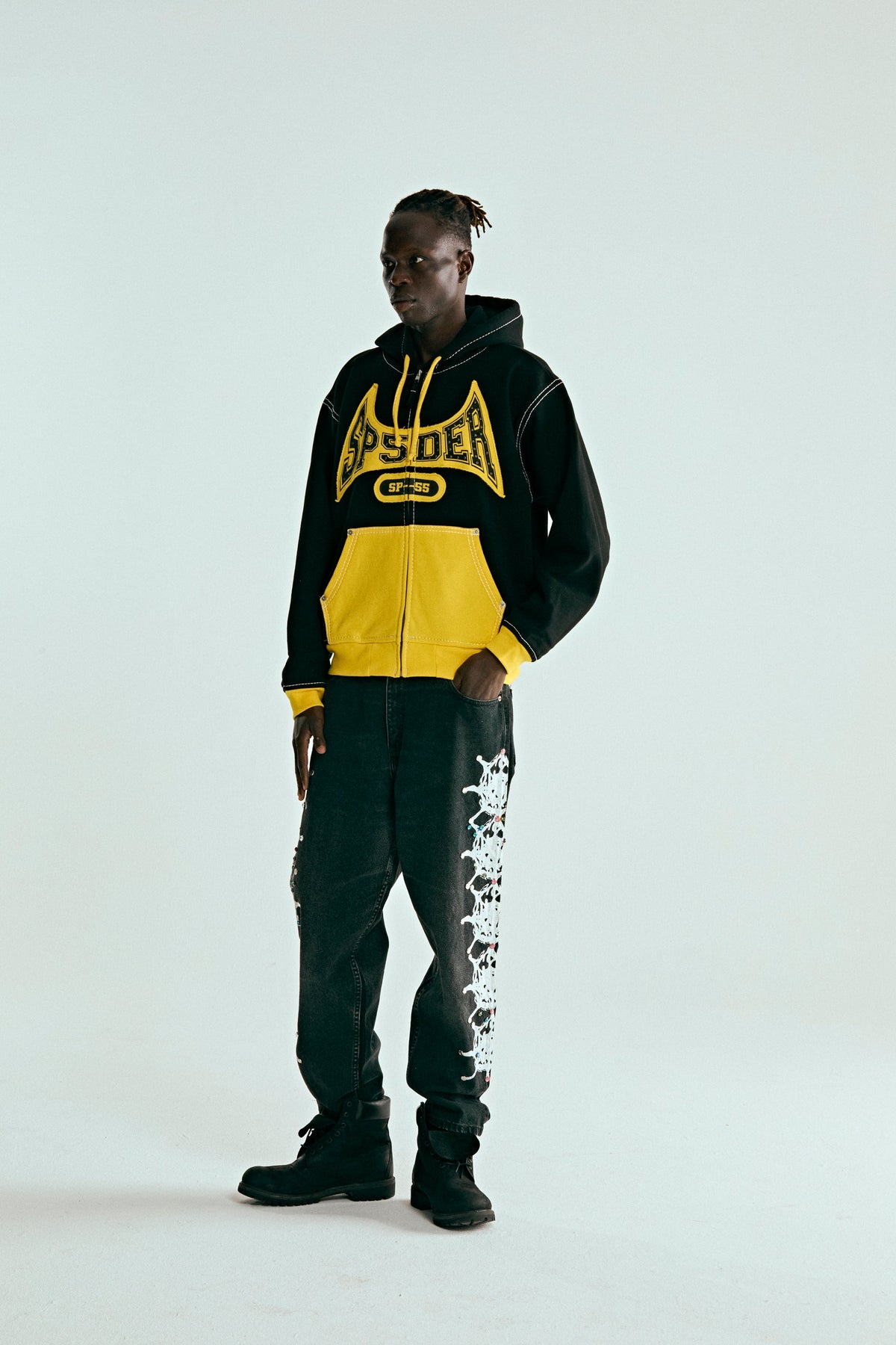 Black Zip up Hoodie | Zip up Hoodie | Sp5der